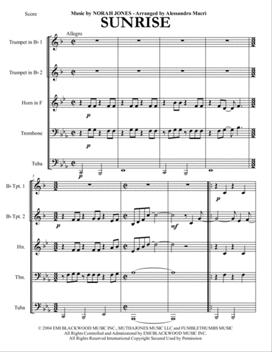 Sunrise Brass Ensemble scores gallery preview page 2