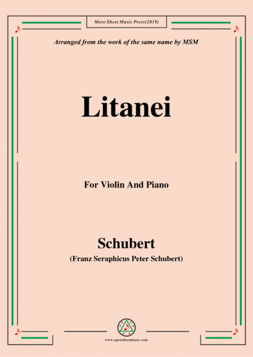 Schubert-Litanei,for Violin and Piano image number null