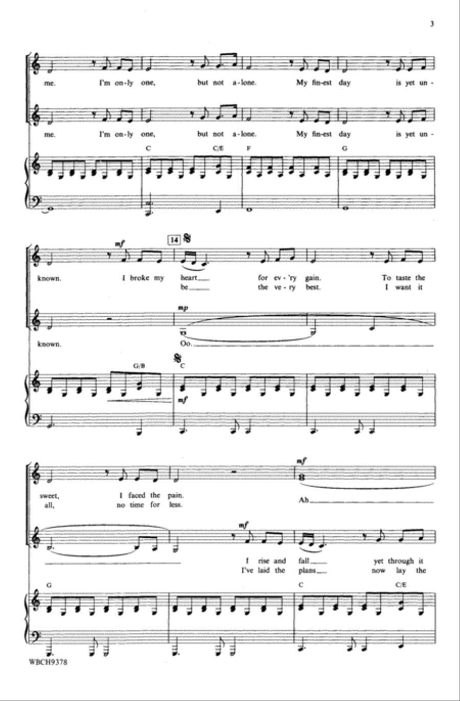 One Moment in Time Choir scores gallery preview page 2