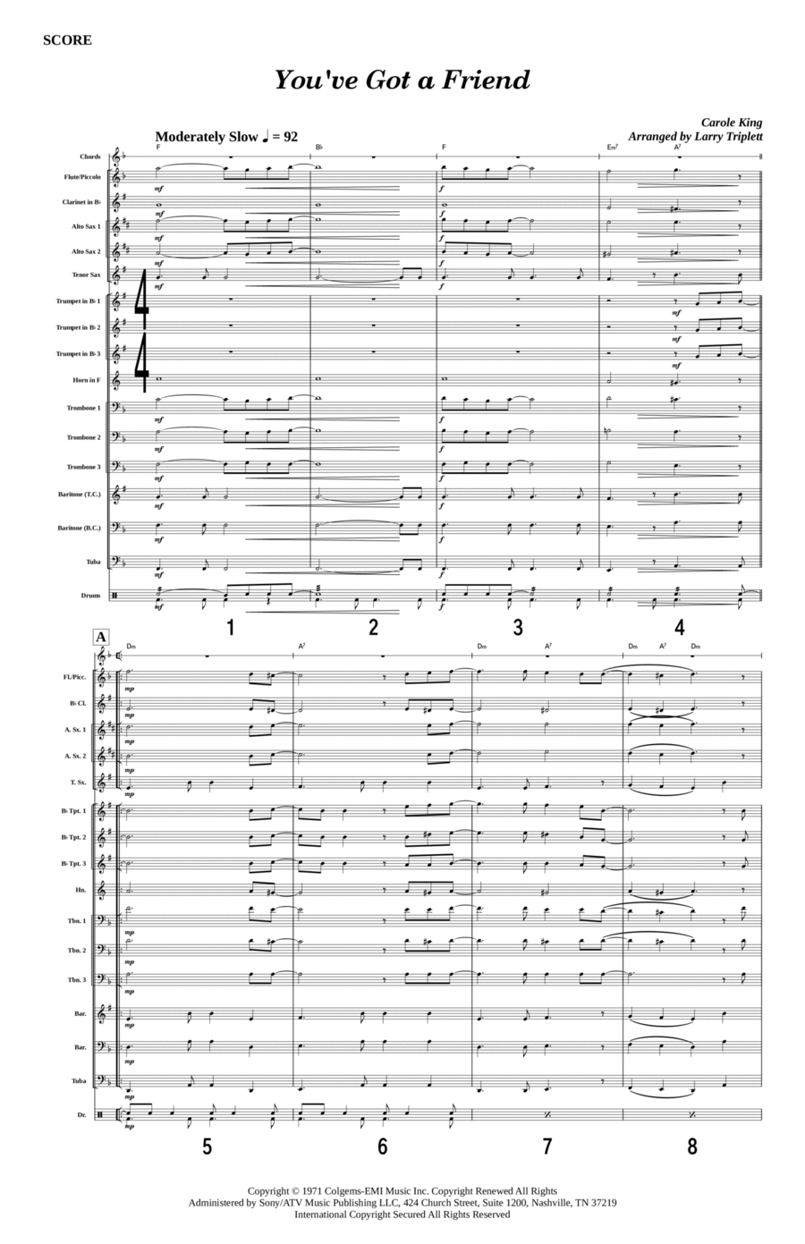 You've Got A Friend You've Got A Friend Marching Band scores gallery preview page 1