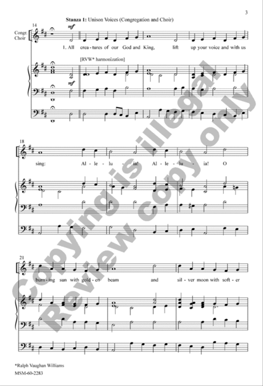 All Creatures of Our God and King (Choral Score) 4-Part scores gallery preview page 3