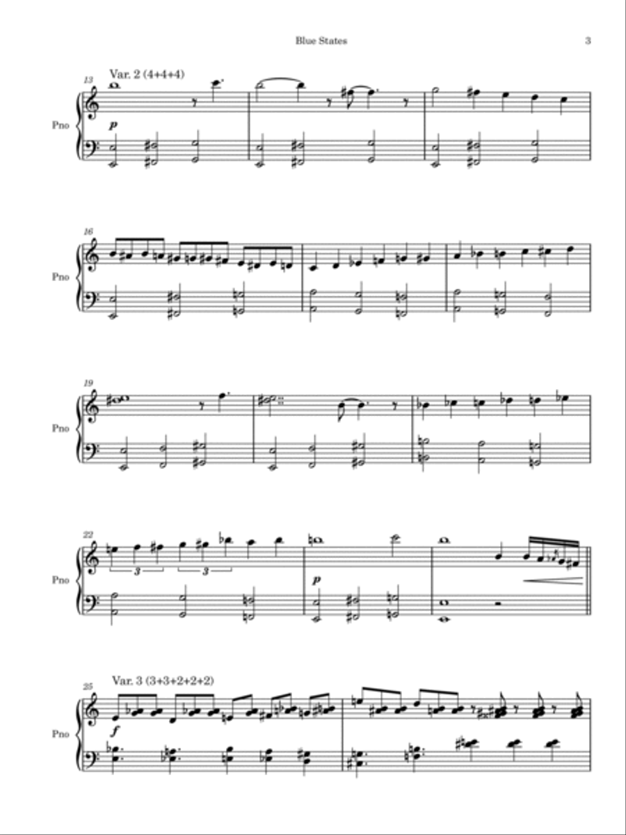 Blue States Piano Solo scores gallery preview page 3