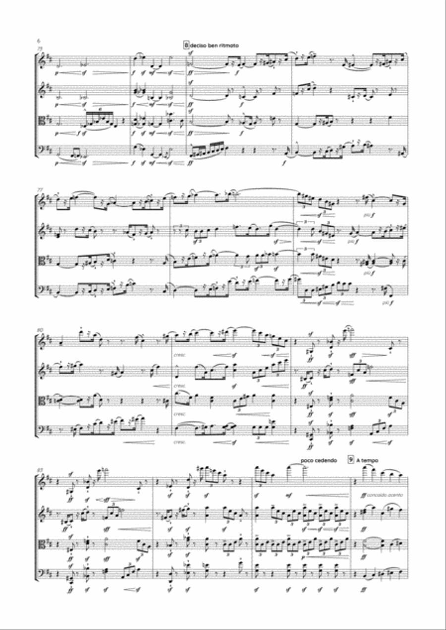 Agostini - String Quartet No.2 in B minor, Op.37 String Quartet scores gallery preview page 6