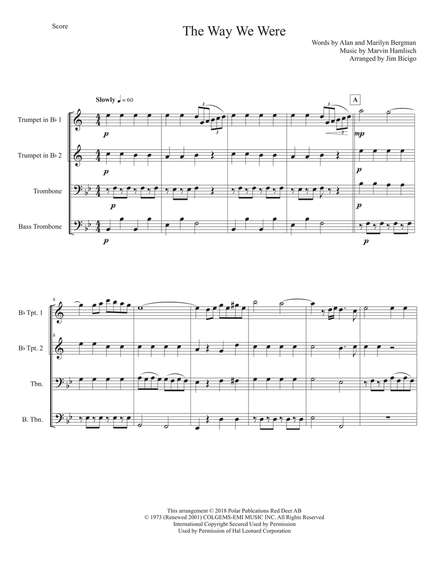 The Way We Were The Way We Were School and Community scores gallery preview page 1