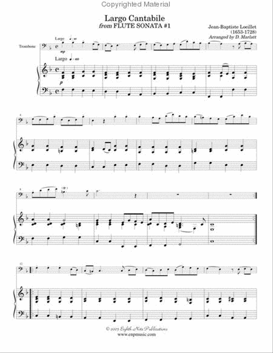 Largo Cantabile (from Flute Sonata #1) Small Ensemble scores gallery preview page 2