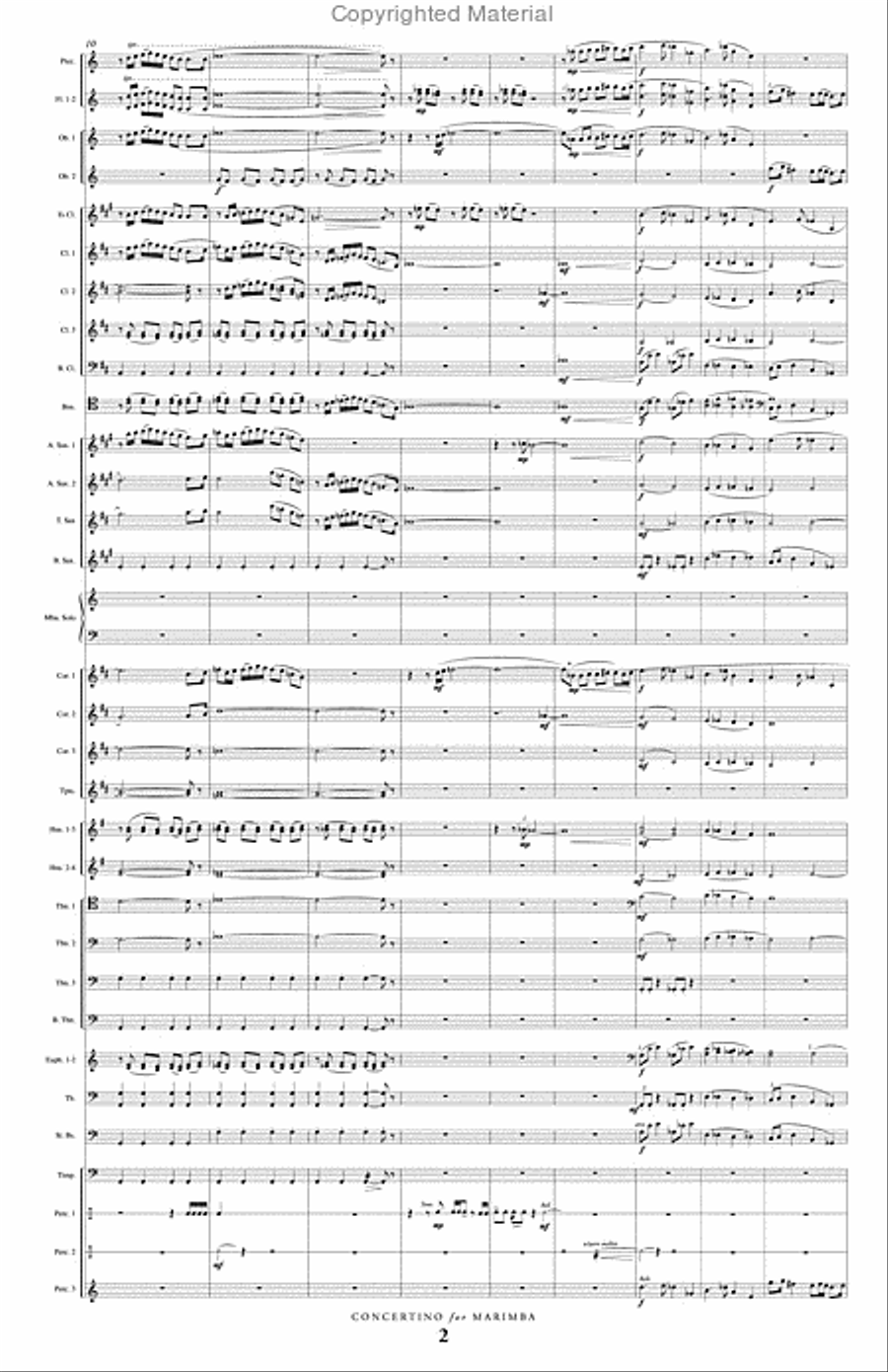 Concertino for Marimba and Wind Ensemble Concert Band scores gallery preview page 3
