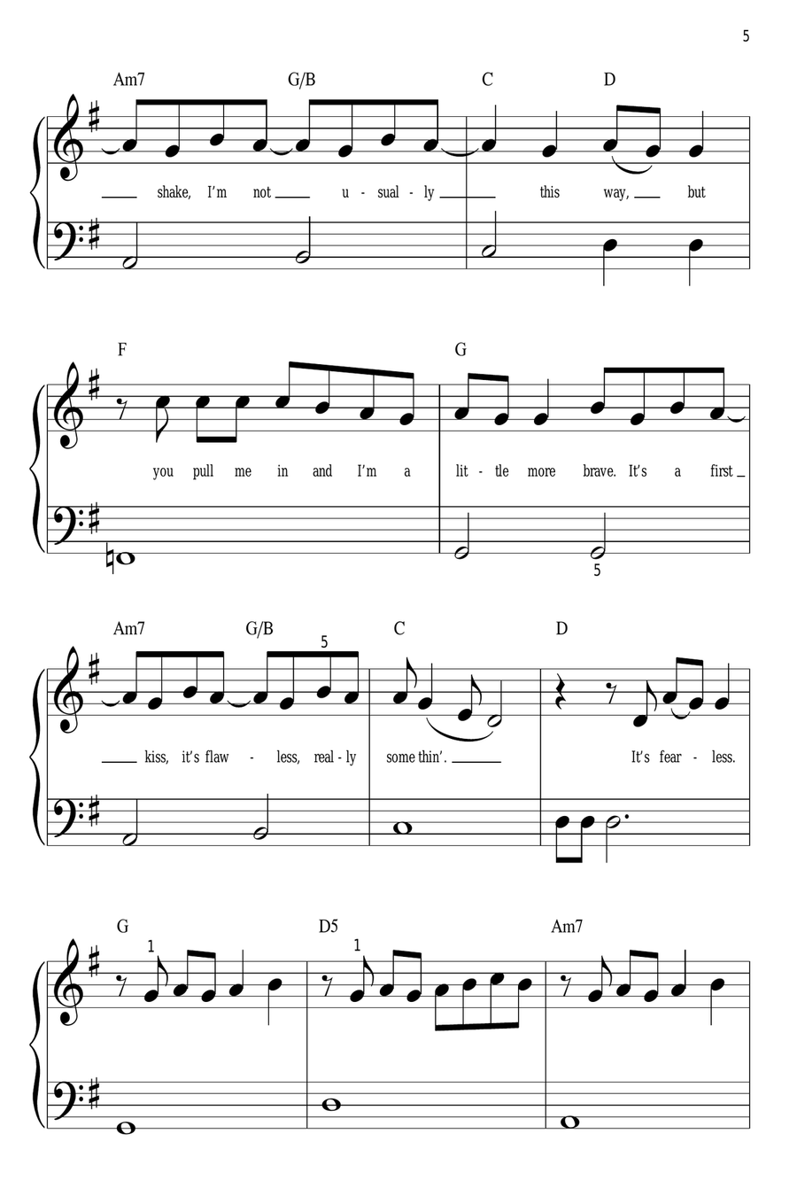 Fearless Easy Piano scores gallery preview page 5