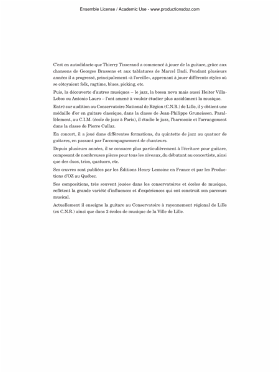 Le retour de la panthère bleue Guitar Ensemble scores gallery preview page 2