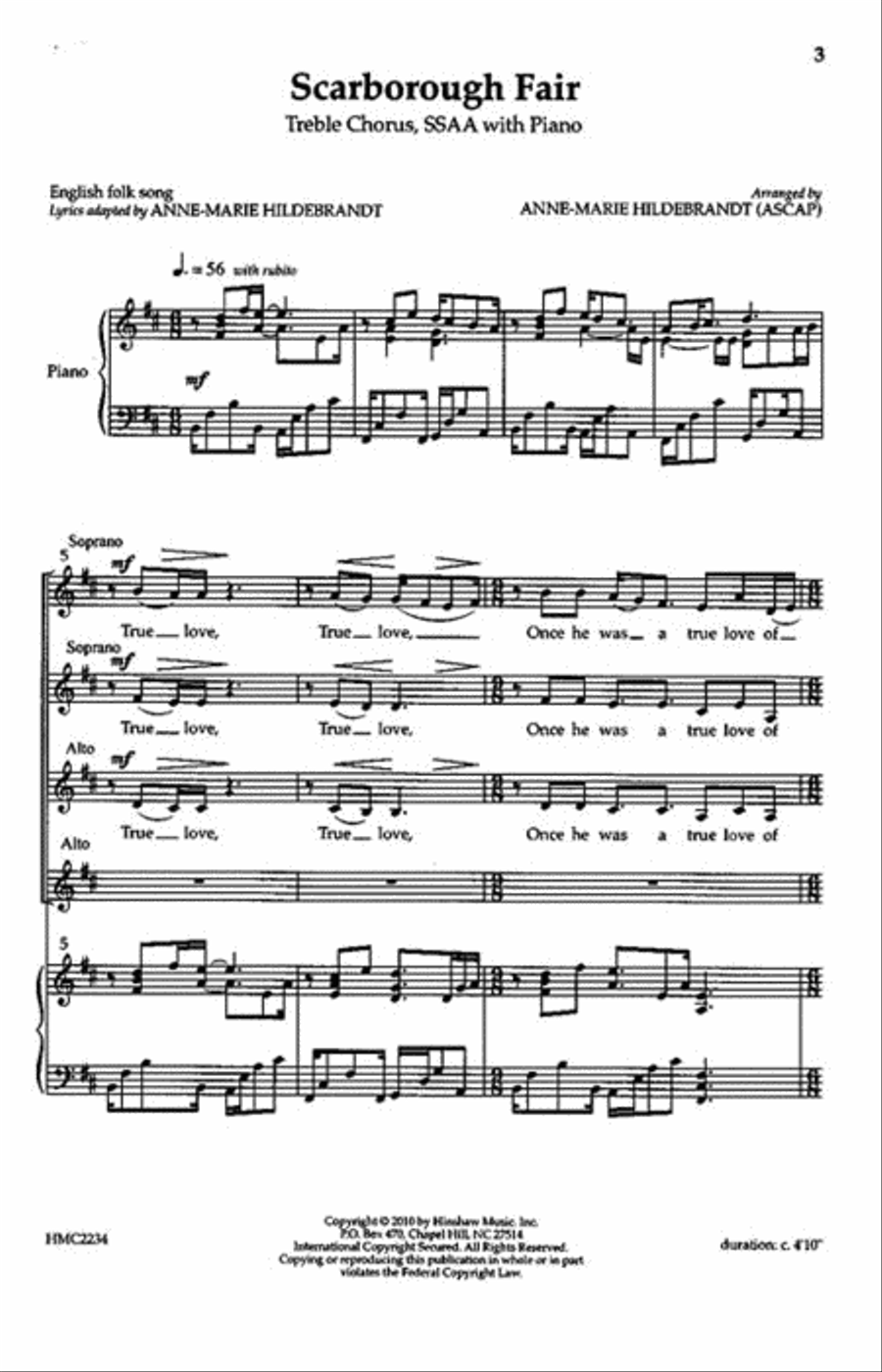 Scarborough Fair Scarborough Fair SSAA scores gallery preview page 2
