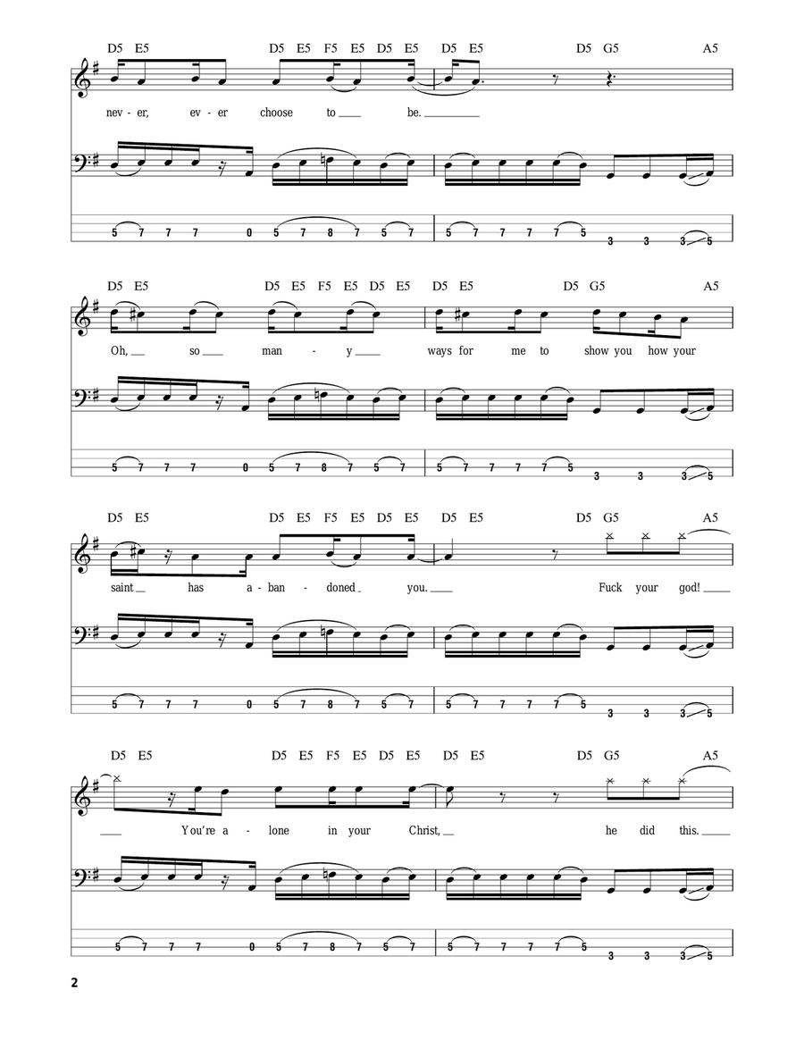 Judith Bass Guitar Tablature scores gallery preview page 2
