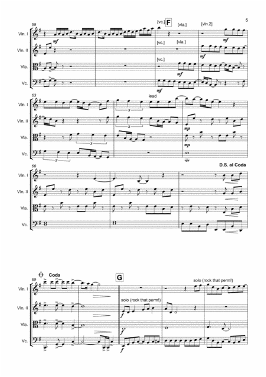 Livin' On A Prayer String Quartet scores gallery preview page 4