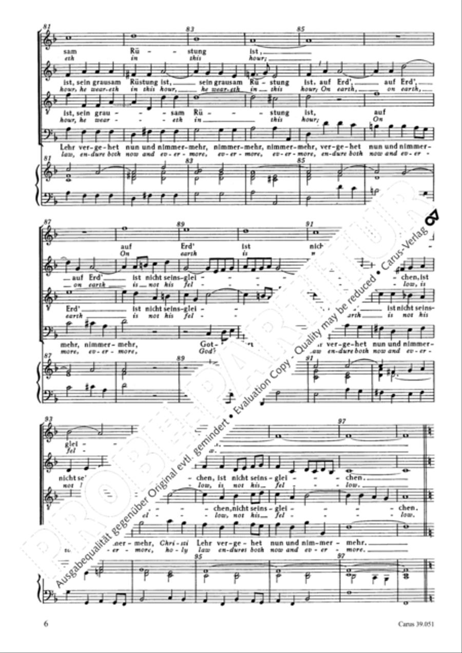 A mighty fortress is our God (Ein feste Burg ist unser Gott) 4-Part scores gallery preview page 7
