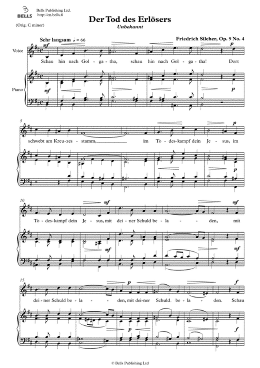 Der Tod des Erlosers, Op. 9 No. 4 (Solo song) (B minor)