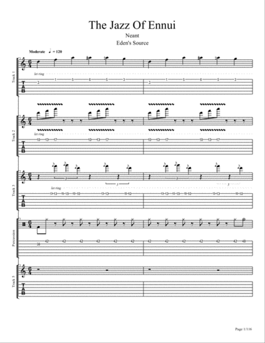 Un Sentiment D' Ennui Un Sentiment D' Ennui Small Ensemble scores gallery preview page 1