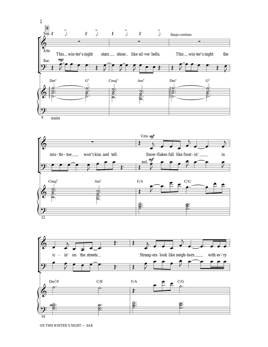 On This Winter's Night (arr. Ed Lojeski) 3-Part scores gallery preview page 2