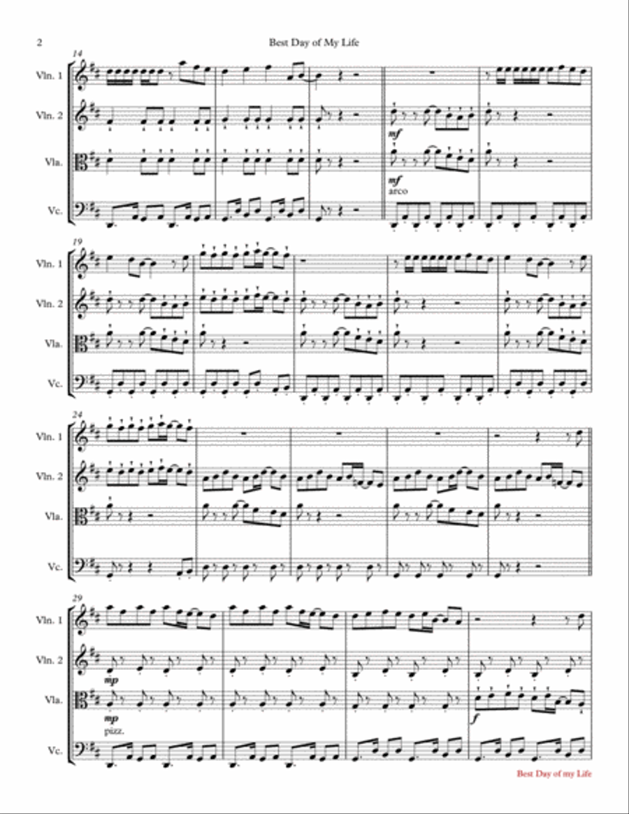 Best Day Of My Life Small Ensemble scores gallery preview page 2