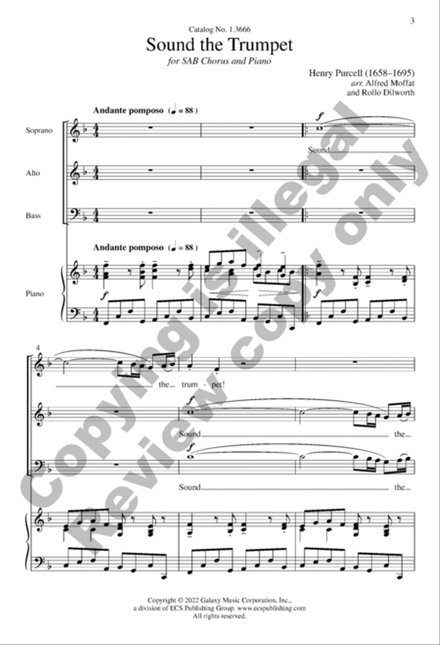 Sound the Trumpet 3-Part scores gallery preview page 2