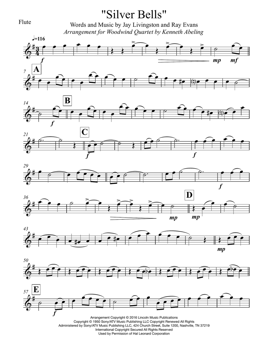 Silver Bells Woodwind Quartet scores gallery preview page 6