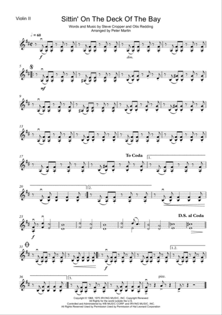 (Sittin' On) The Dock Of The Bay String Quartet scores gallery preview page 4