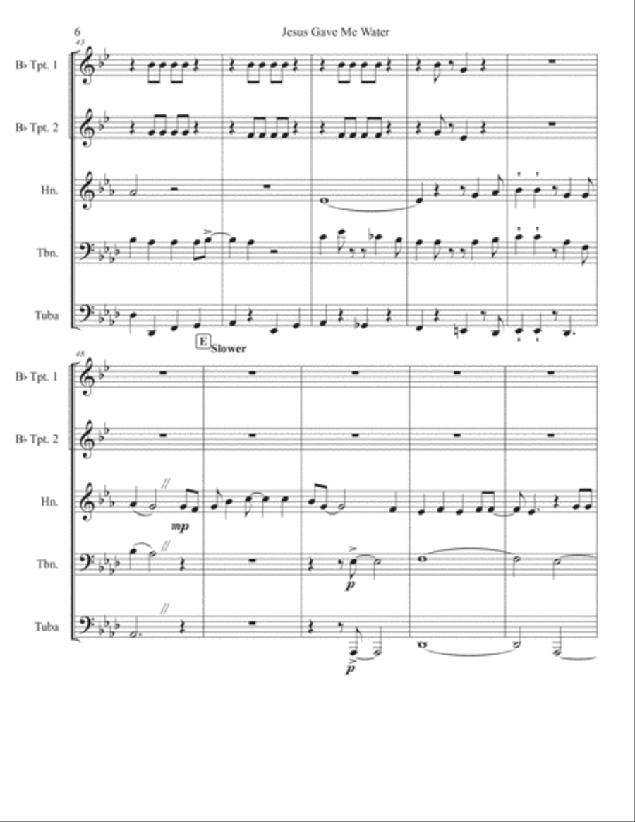 Jesus Gave Me Water Jesus Gave Me Water Horn scores gallery preview page 6
