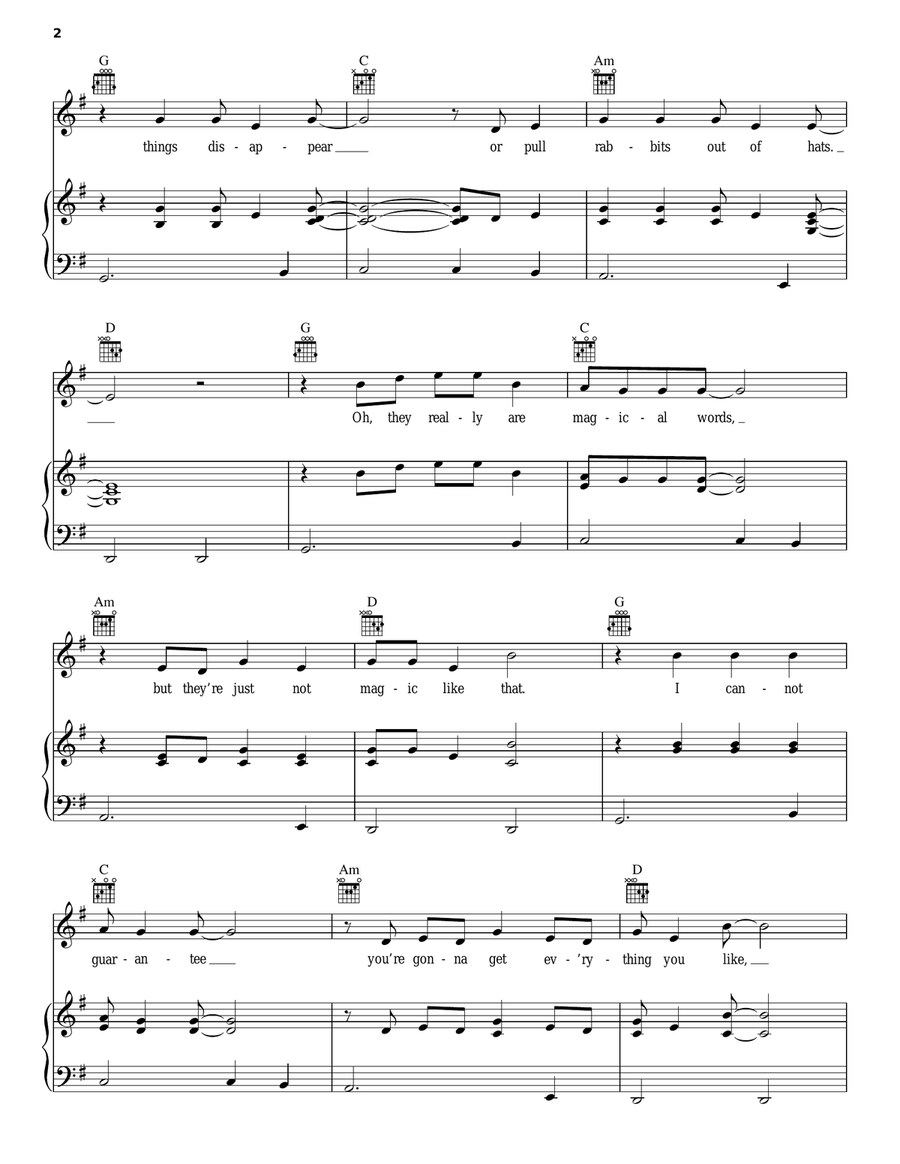 Please And Thank You Piano, Vocal, Guitar scores gallery preview page 2