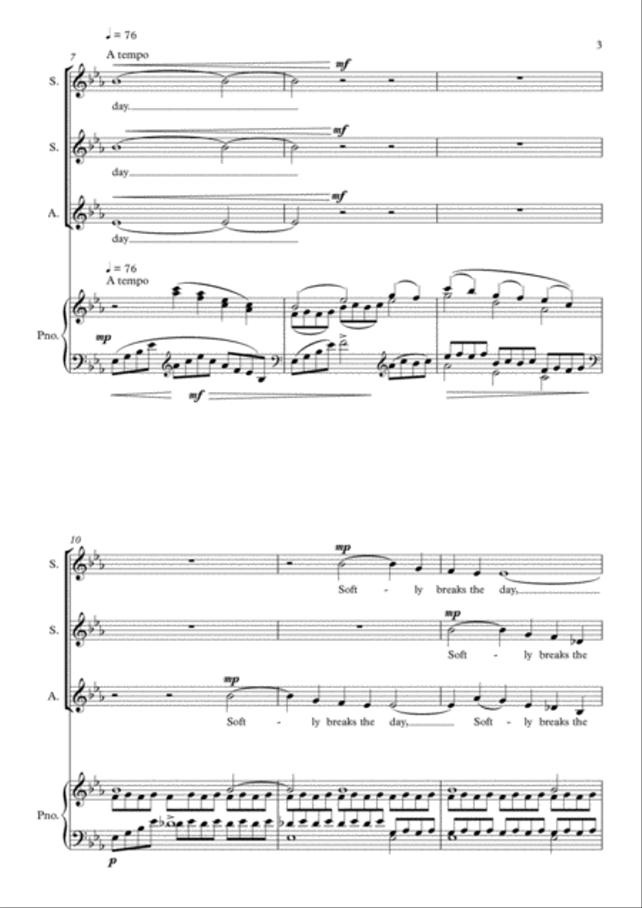 Softly Breaks The Day Softly Breaks The Day SSAA scores gallery preview page 3
