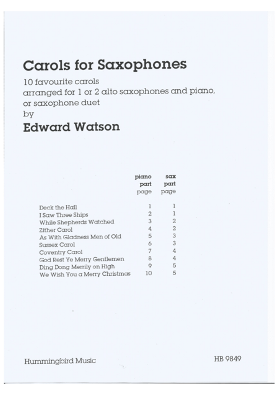 Carols for Saxophones Alto Saxophone scores gallery preview page 2