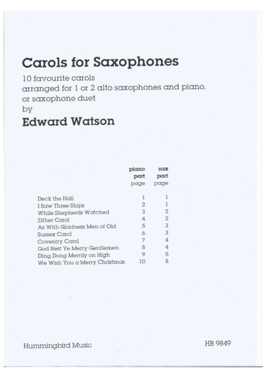 Carols for Saxophones