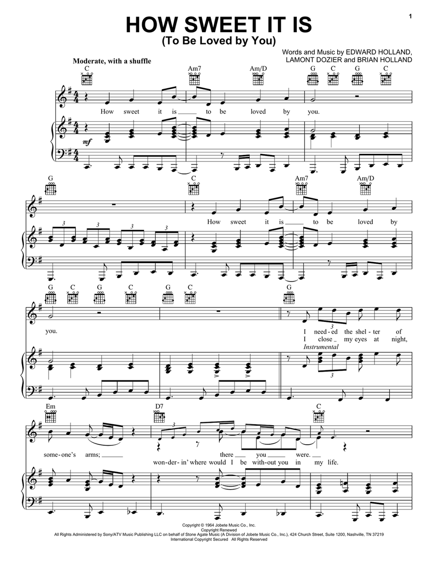 How Sweet It Is (To Be Loved By You) Acoustic Guitar scores gallery preview page 1