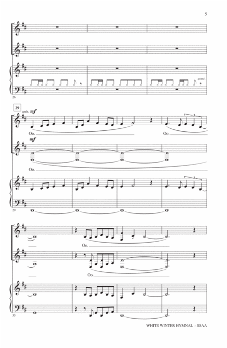 White Winter Hymnal (arr. Alan Billingsley) SSAA scores gallery preview page 4