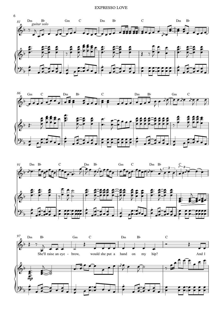 Expresso Love Expresso Love Piano, Vocal scores gallery preview page 6