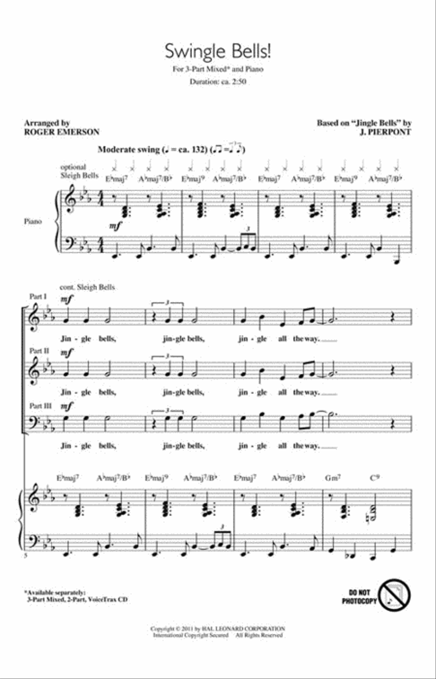 Swingle Bells! 3-Part scores gallery preview page 2