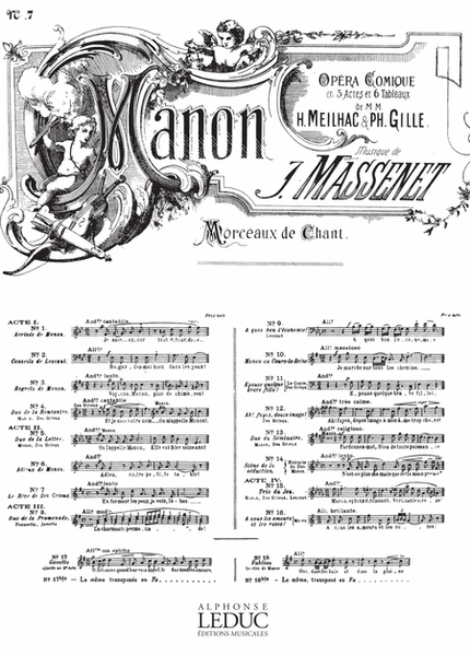 Air de Manon No.7 - La Peine