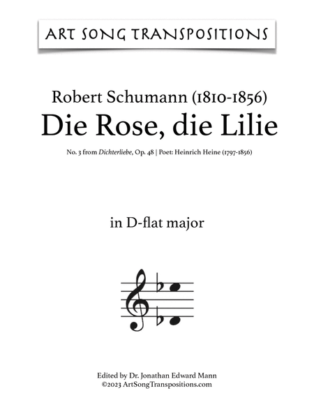 SCHUMANN: Die Rose, die Lilie, Op. 48 no. 3 (transposed to D-flat major)