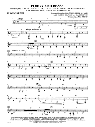 Porgy and Bess® (Medley): B-flat Bass Clarinet