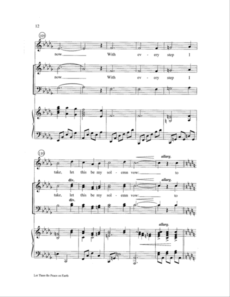 Let There Be Peace on Earth 4-Part scores gallery preview page 12