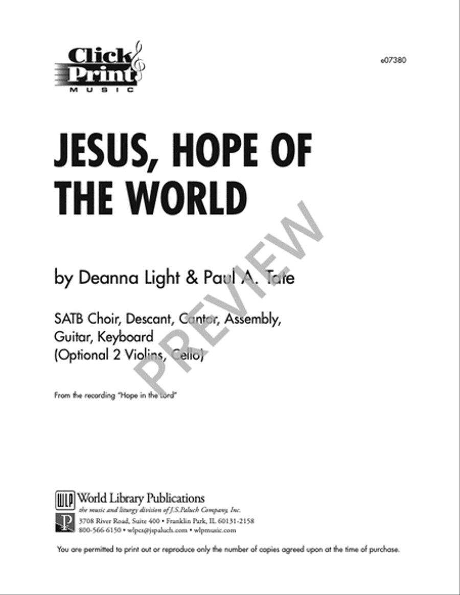 Jesus Hope of the World 4-Part scores gallery preview page 2