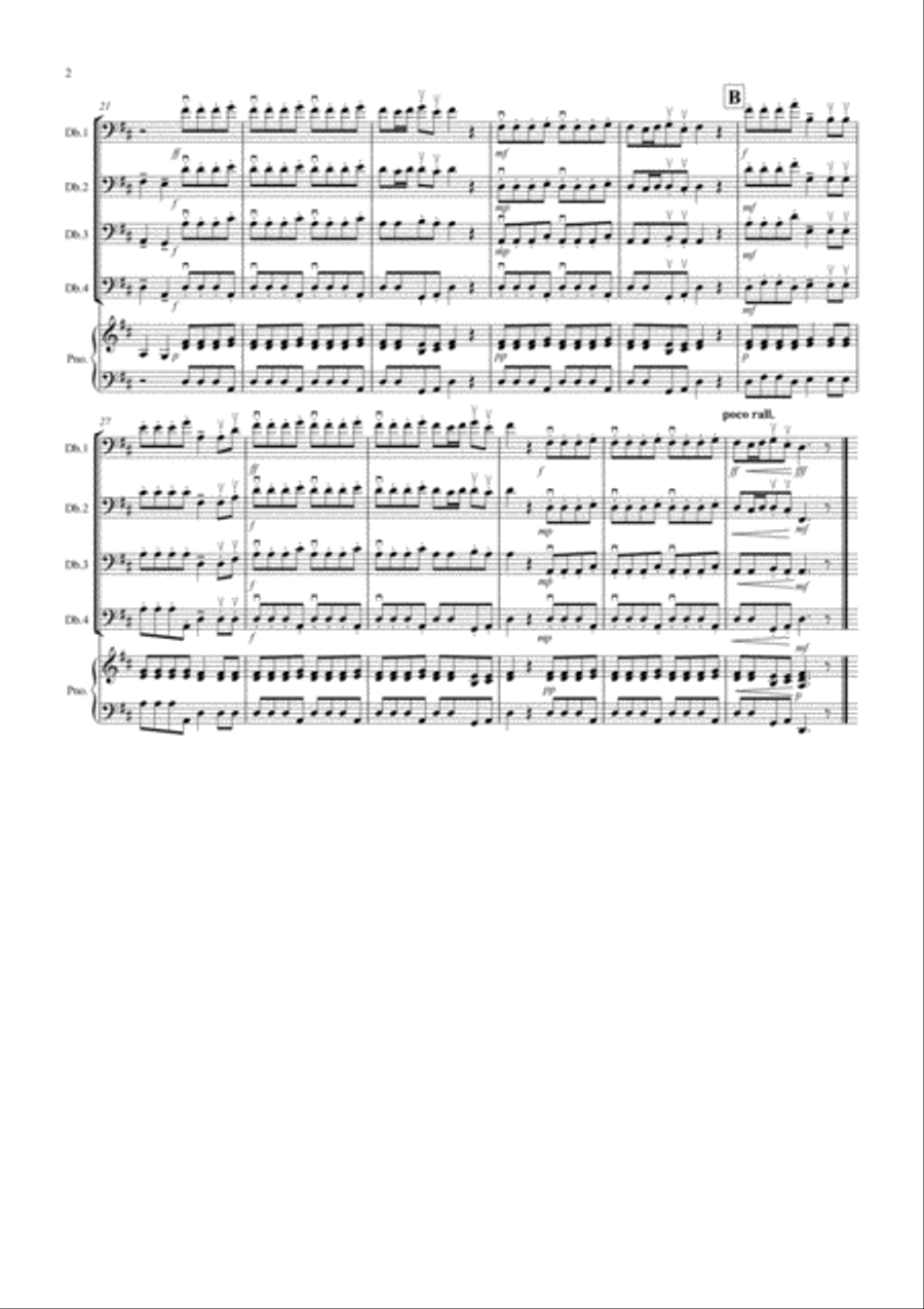 2 Classical Favourites for Double Bass Quartet (volume one) Double Bass scores gallery preview page 2