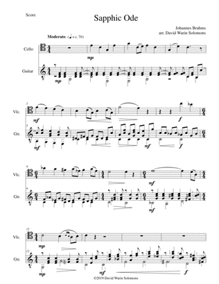 Sapphic Ode for cello and guitar