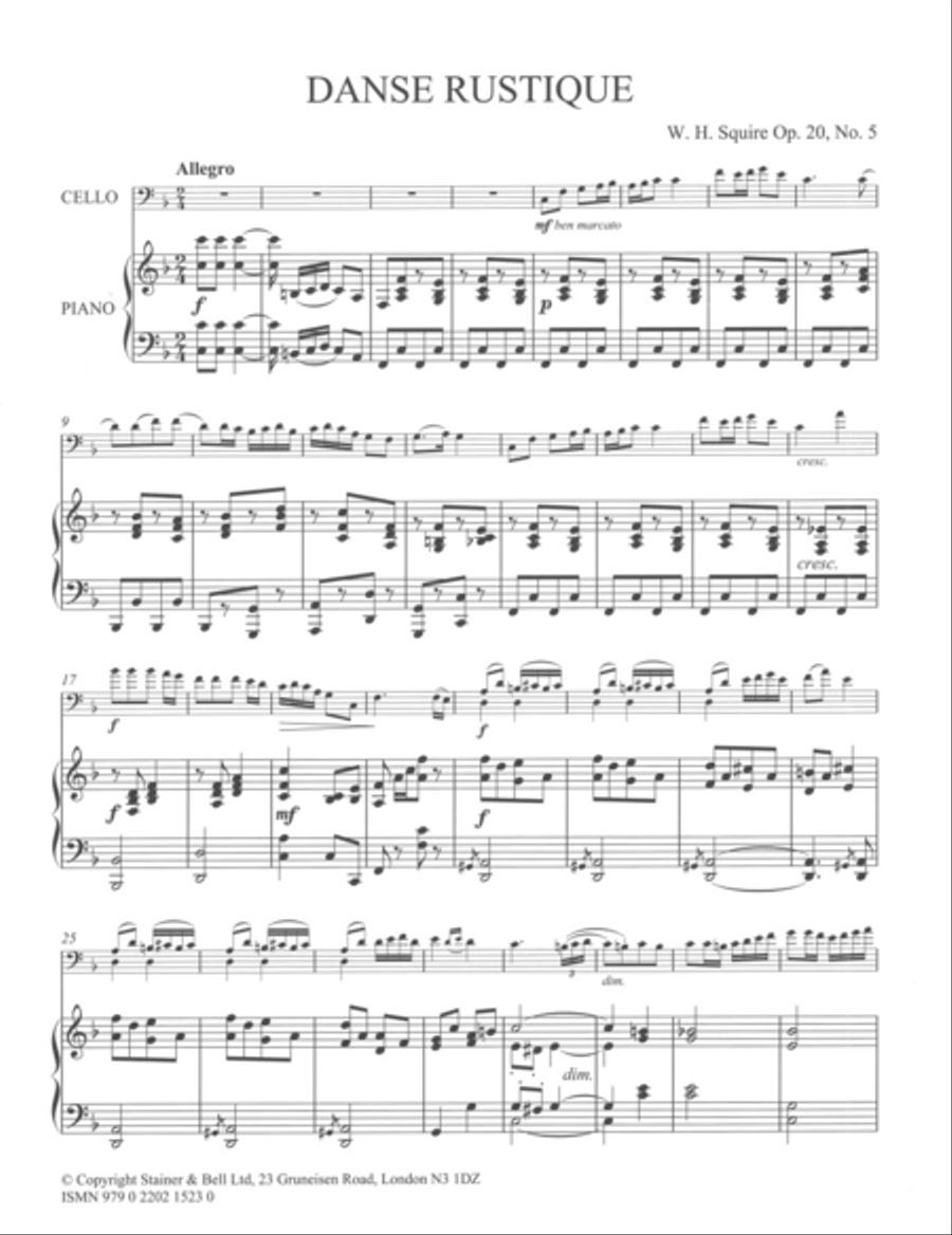 Danse Rustique for Cello and Piano Piano Accompaniment scores gallery preview page 2