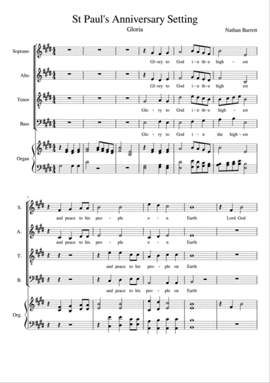 Communion Setting in E Communion Setting in E 4-Part scores gallery preview page 1