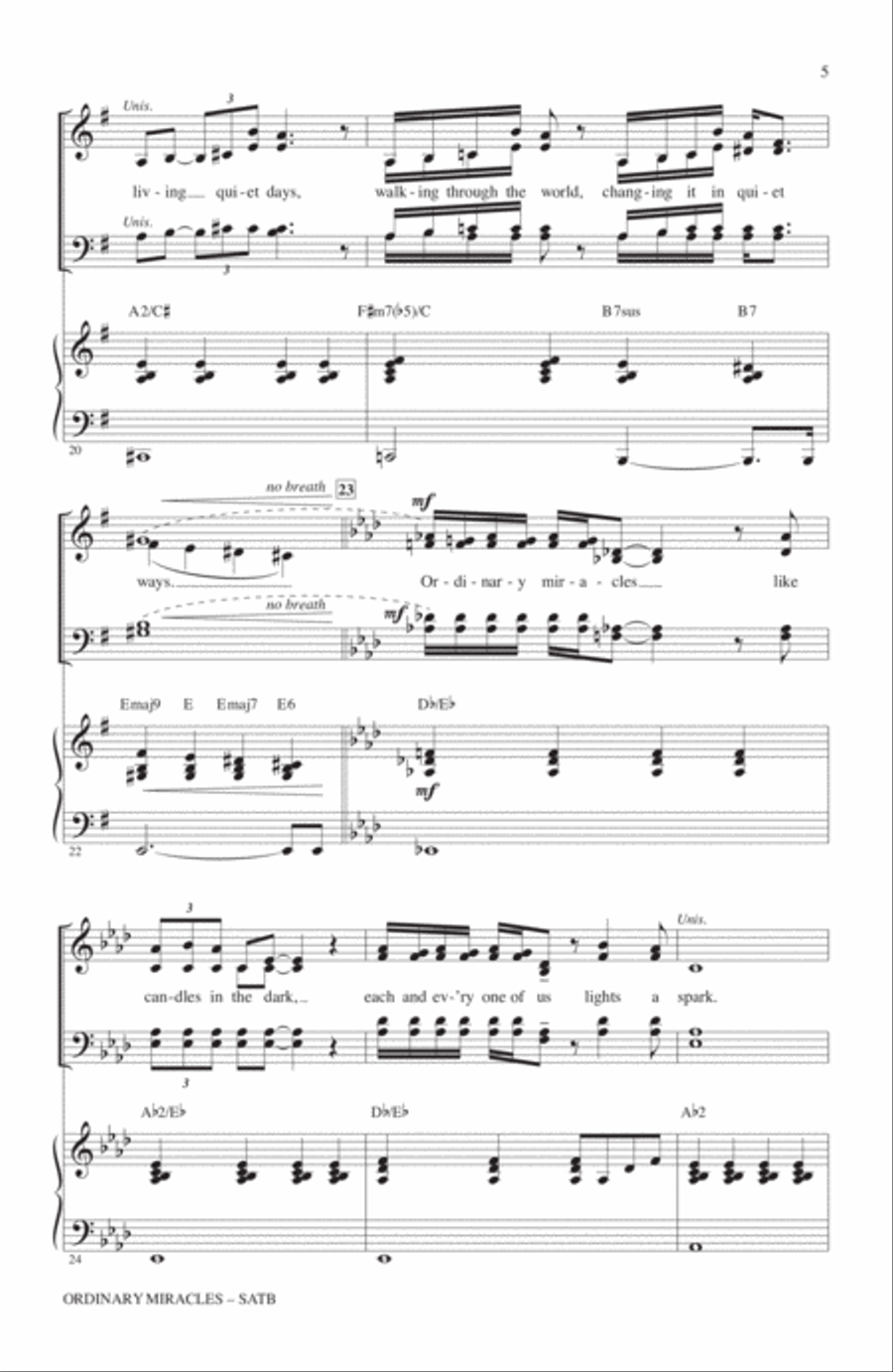 Ordinary Miracles 4-Part scores gallery preview page 4