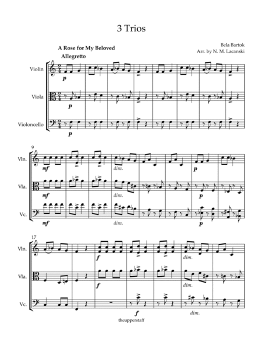 3 Trios A Rose for My Beloved Bird In Flight Song of the Rogue String Trio scores gallery preview page 2