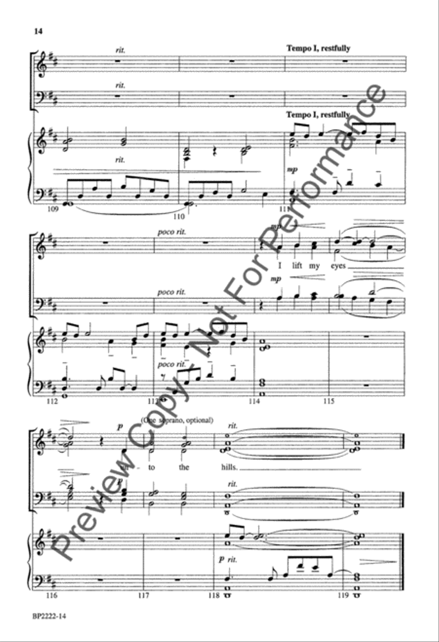I Lift My Eyes (Psalm 121) 4-Part scores gallery preview page 14