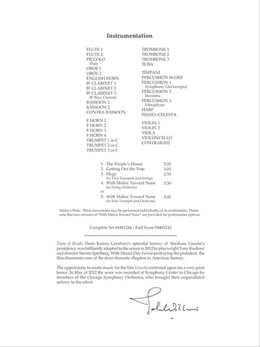 Music from Lincoln Full Orchestra scores gallery preview page 2