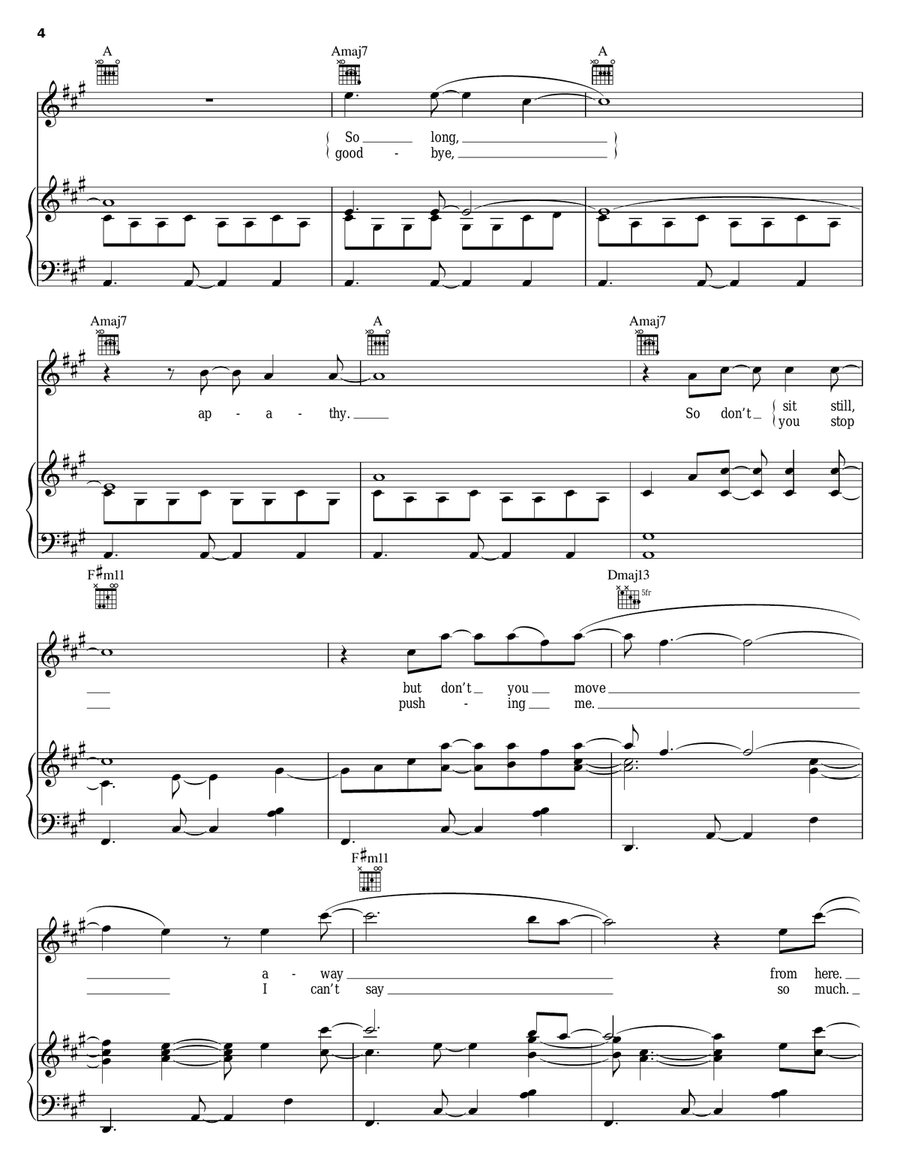 Goodbye Apathy Goodbye Apathy Piano, Vocal, Guitar scores gallery preview page 4