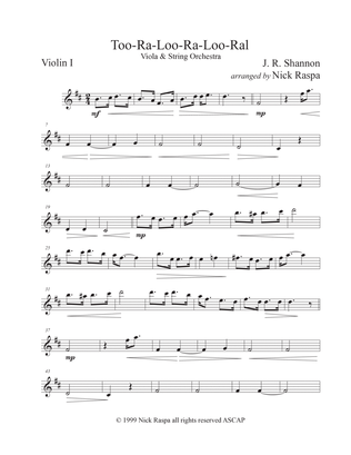 Too-ra-loo-ra-loo-ral, That's an Irish Lullaby (Viola and String Orchestra) Violin I part
