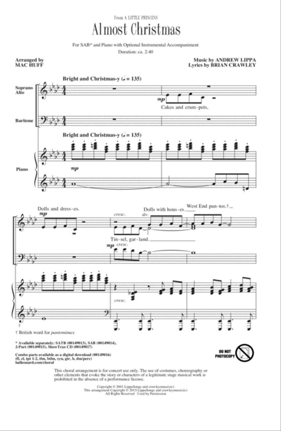 Almost Christmas 3-Part scores gallery preview page 1