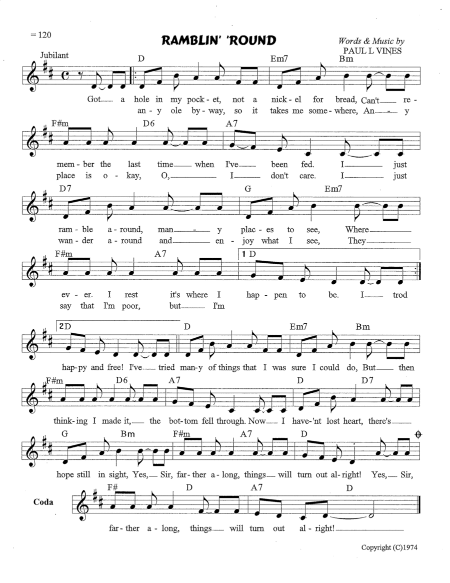 RAMBLIN' 'ROUND RAMBLIN' 'ROUND Voice scores gallery preview page 1