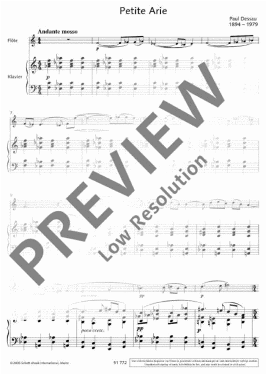 Petite Aire et Improvisation Flute Solo scores gallery preview page 9